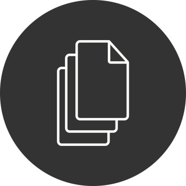 Doğrusal Vektör Simgesi Tasarımı Doldurulmuş Belgeler