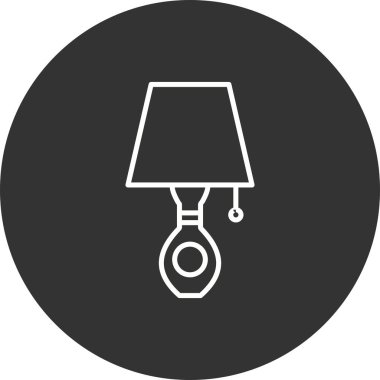 Tablo Lambası Dolu Doğrusal Vektör Simgesi Tasarımı