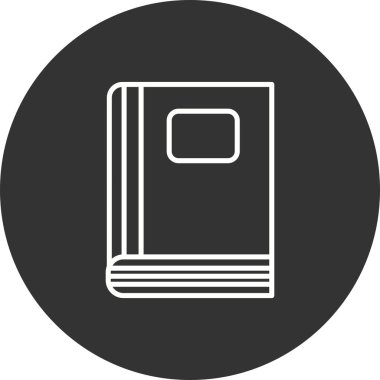 Doğrusal Vektör Simgesi Tasarımı Doldurulmuş Kitap