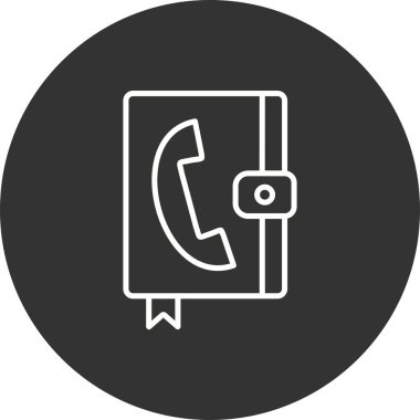 İletişim Defteri Doğrusal Vektör Simgesi Tasarımı