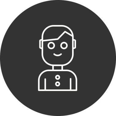 Avatar Doldurulmuş Doğrusal Vektör Simgesi Tasarımı