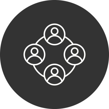 Takım Dolu Doğrusal Vektör Simgesi Tasarımı