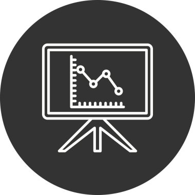 Sunum Doldurulmuş Doğrusal Vektör Simgesi Tasarımı