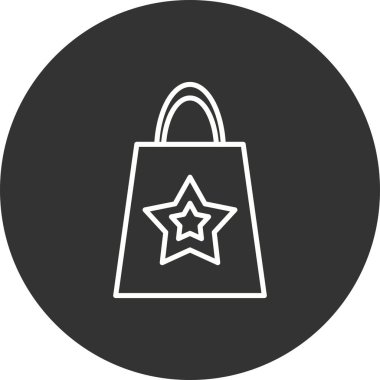 Alışveriş çantası Doğrusal Vektör Simgesi Tasarımı