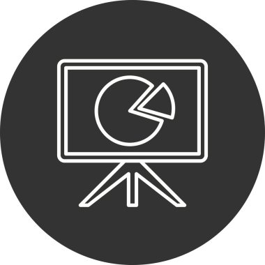 Pasta Çizelgesi Doldurulmuş Doğrusal Vektör Simgesi Tasarımı