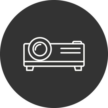 Projektör Doğrusal Vektör Simgesi Tasarımı