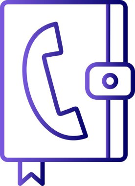 İletişim Defteri Doğrusal Vektör Simgesi Tasarımı