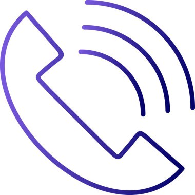 Telefon Araması Dolu Doğrusal Vektör Simgesi Tasarımı