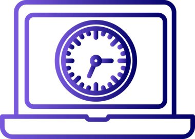 Dizüstü Bilgisayarı Doldurulmuş Doğrusal Vektör Simgesi Tasarımı