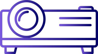 Projektör Doğrusal Vektör Simgesi Tasarımı