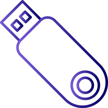 USB Depolama Doldurulmuş Doğrusal Vektör Simgesi Tasarımı