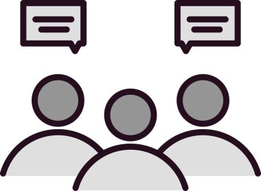 Grup Doldurulmuş Doğrusal Vektör Simgesi Tasarımı