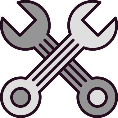 Anahtar Doldurulmuş Doğrusal Vektör Simgesi Tasarımı