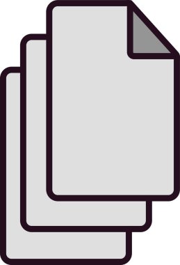 Doğrusal Vektör Simgesi Tasarımı Doldurulmuş Belgeler