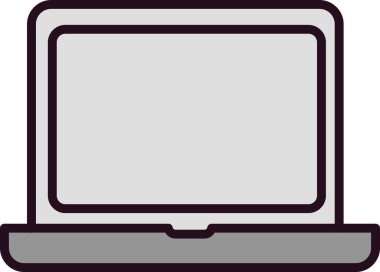 Dizüstü Bilgisayarlı Doğrusal Vektör Simgesi Tasarımı