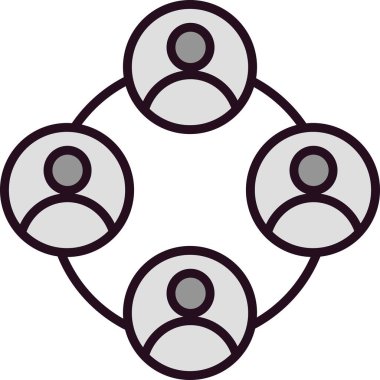 Takım Dolu Doğrusal Vektör Simgesi Tasarımı