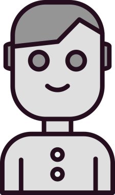 Avatar Doldurulmuş Doğrusal Vektör Simgesi Tasarımı