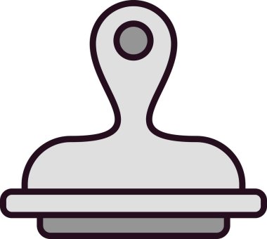 Damga Doldurulmuş Doğrusal Vektör Simgesi Tasarımı