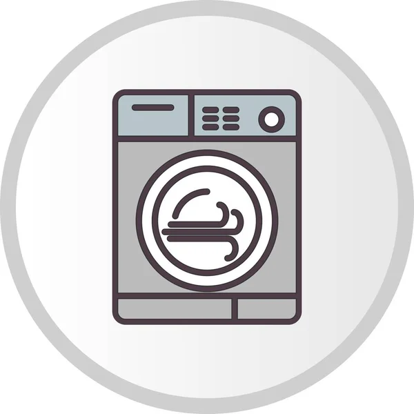 洗濯機充填ベクトルラインアイコンデザイン — ストックベクタ