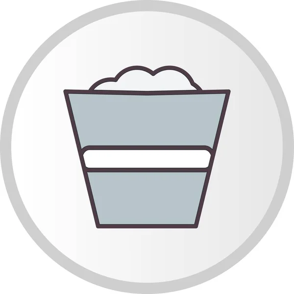 Water Bucket Filled Vector Line Icon Design — Stock Vector