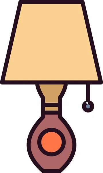 Lampe Table Icône Vectorielle Linéaire Desig — Image vectorielle