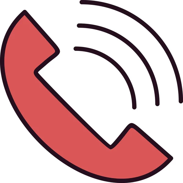Phone Call Linear Vector Icon Desig — Stock Vector