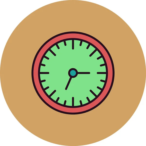 Horloge Murale Rempli Icône Vectorielle Linéaire Desig — Image vectorielle