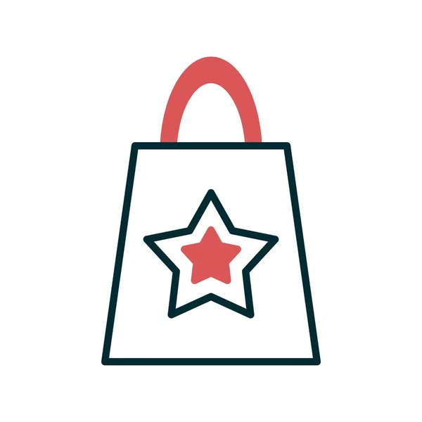 Shopping Bag Riempita Linear Vector Icon Desig — Vettoriale Stock