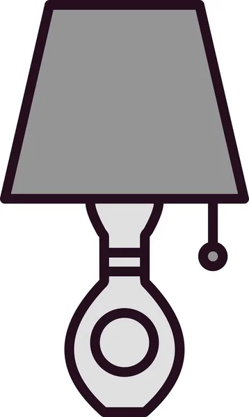 Icône Vectorielle Linéaire Remplie Lampe Table Desig — Image vectorielle