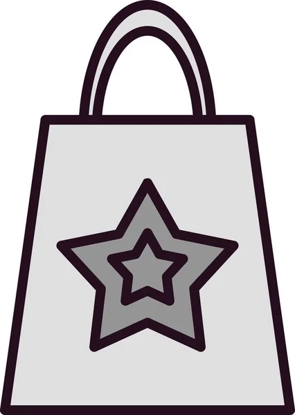 Shopping Bag Riempita Linear Vector Icon Desig — Vettoriale Stock