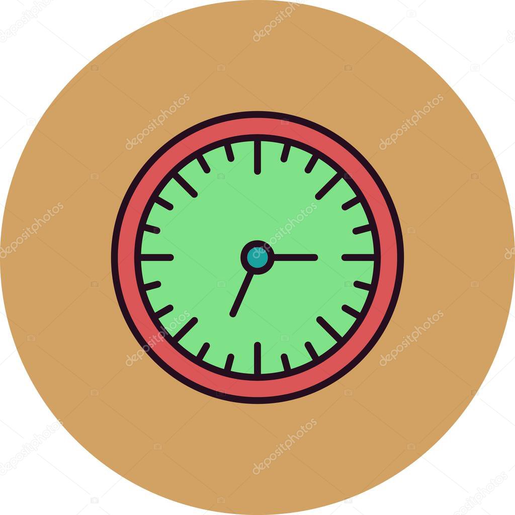 Wall Clock Filled Linear Vector Icon Desig