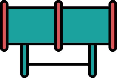 Tünel Dolu Doğrusal Vektör Simgesi Tasarımı