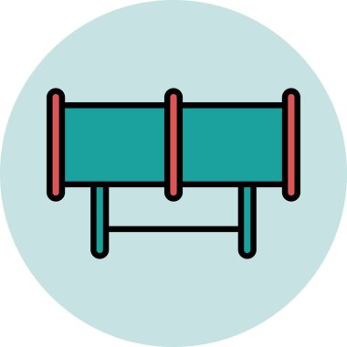 Tünel Dolu Doğrusal Vektör Simgesi Tasarımı