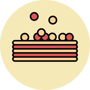 Top Havuzu Dolu Doğrusal Vektör Simgesi Tasarımı