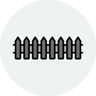 Çit Doldurulmuş Doğrusal Vektör Simgesi Tasarımı