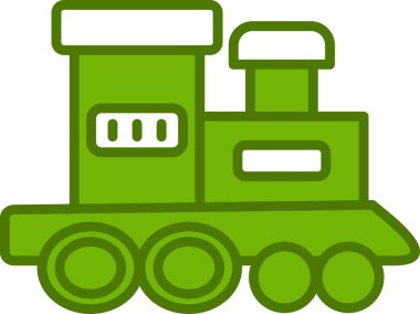 Tren Dolu Doğrusal Vektör Simgesi Tasarımı