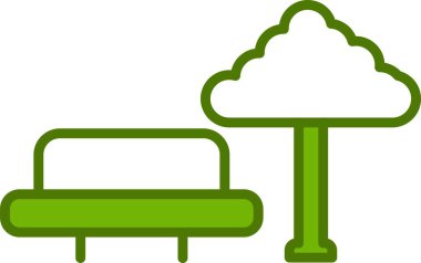 Park Doldurulmuş Doğrusal Vektör Simgesi Tasarımı