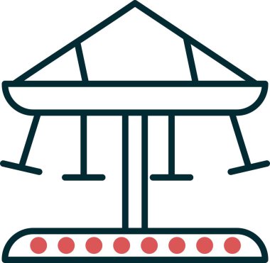 Atlıkarınca Dolu Doğrusal Vektör Simgesi Tasarımı