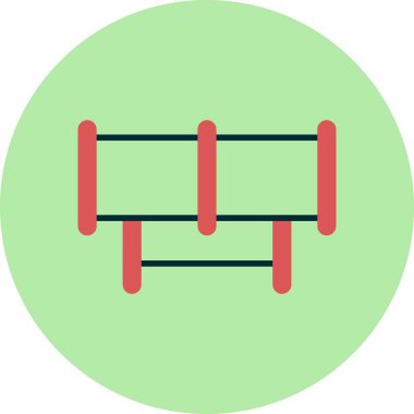 Tünel Dolu Doğrusal Vektör Simgesi Tasarımı