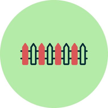 Çit Doldurulmuş Doğrusal Vektör Simgesi Tasarımı