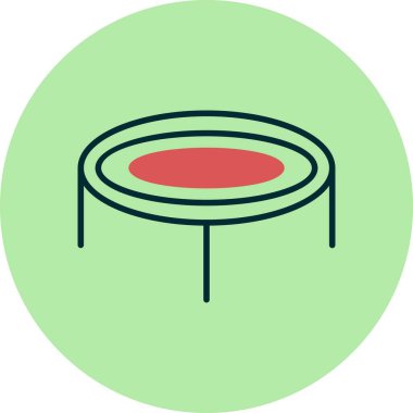 Trambolin Doldurulmuş Doğrusal Vektör Simgesi Tasarımı