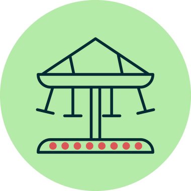 Atlıkarınca Dolu Doğrusal Vektör Simgesi Tasarımı