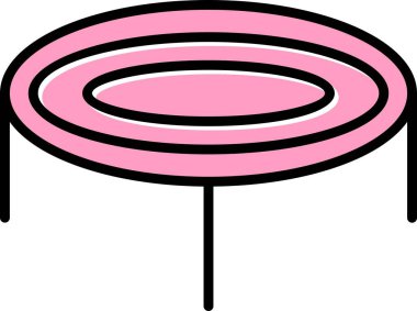 Trambolin Doldurulmuş Doğrusal Vektör Simgesi Tasarımı