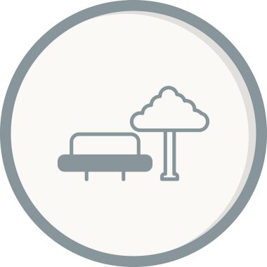 Park Doldurulmuş Doğrusal Vektör Simgesi Tasarımı