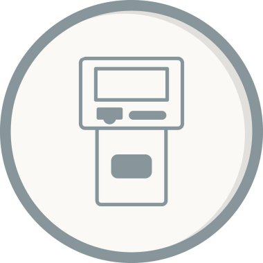 Kiosk Doldurulmuş Doğrusal Vektör Simgesi Tasarımı