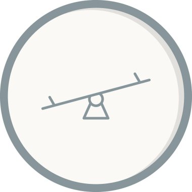 Seasaw Doldurulmuş Doğrusal Vektör Simgesi Tasarımı