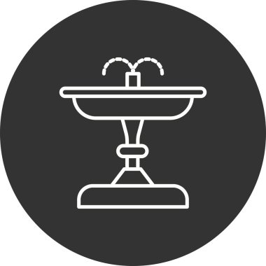 Fıskiye Doldurulmuş Doğrusal Vektör Simgesi Tasarımı