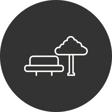 Park Doldurulmuş Doğrusal Vektör Simgesi Tasarımı