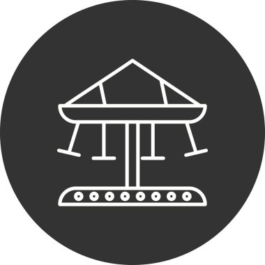 Atlıkarınca Dolu Doğrusal Vektör Simgesi Tasarımı