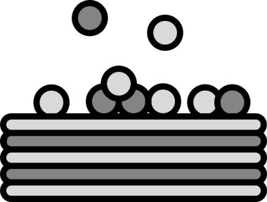 Top Havuzu Dolu Doğrusal Vektör Simgesi Tasarımı